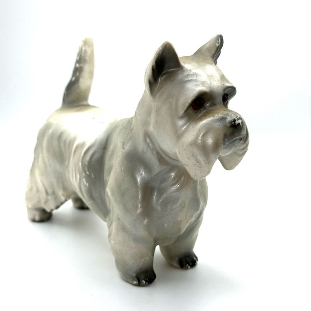 Vintage Scottie dog Figurine Porcelain Japan 50's / 60's modern looking 4”